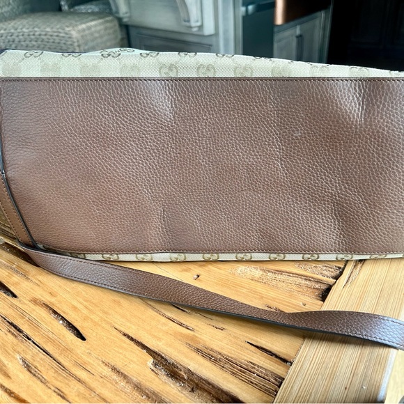 Authentic GUCCI Ramble original gg canvas and Brown leather layered tote - Picture 11 of 16